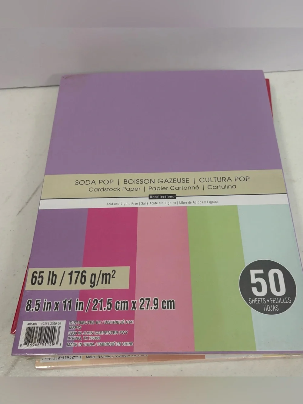 LOT 4 Recollections by Michaels Colored Cardstock 8.5x11, 50 pages/pack